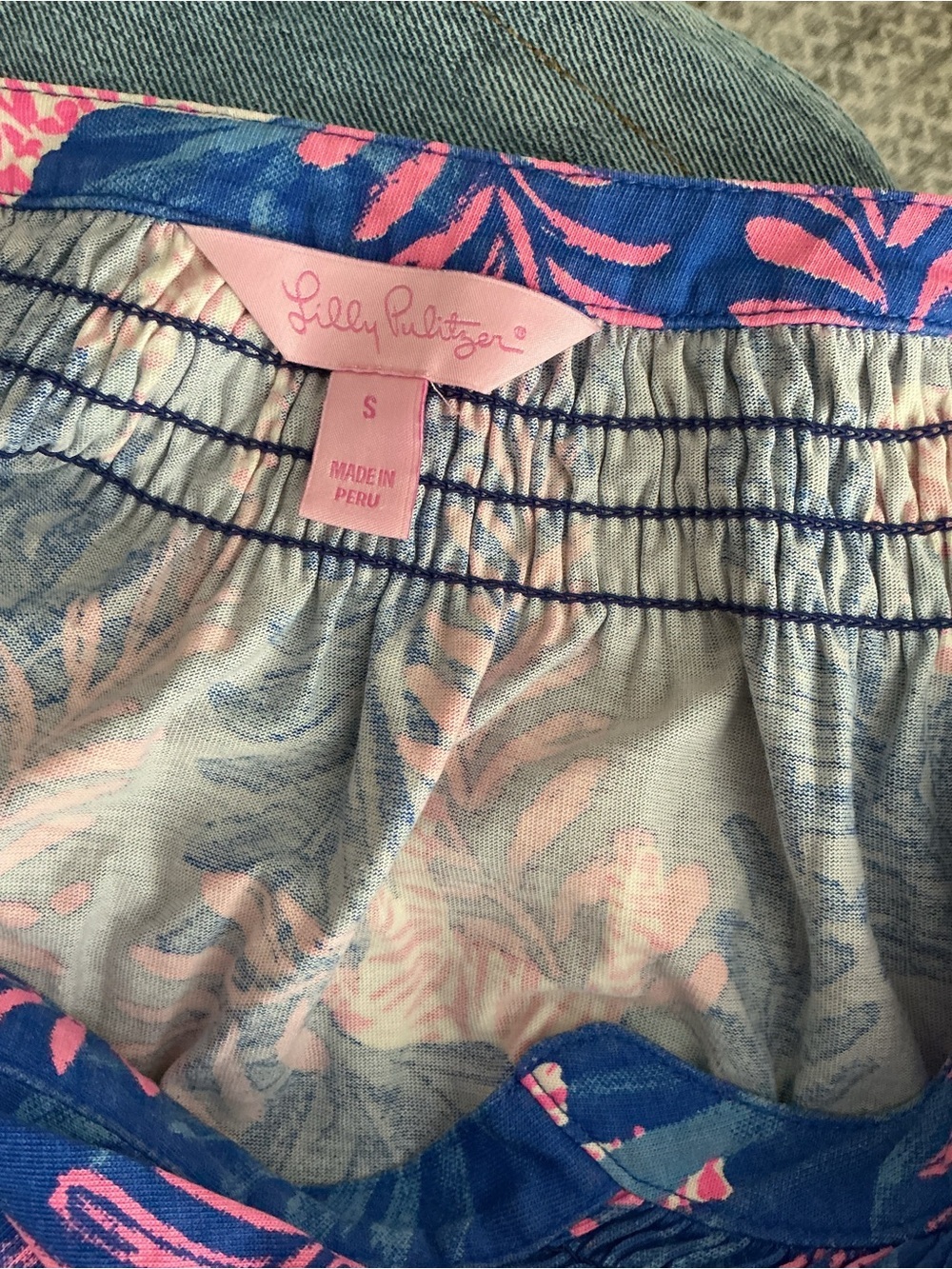 Lilly Pulitzer Blue Tunic Dress with Pink Leaf & Zebra Accent - Picture 7 of 10